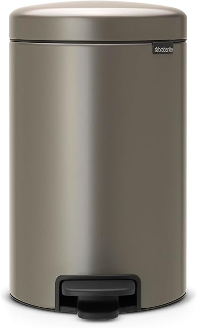 Brabantia NewIcon 12L Pedal Bin Platinum Soft-Closure Removable Inner Bucket