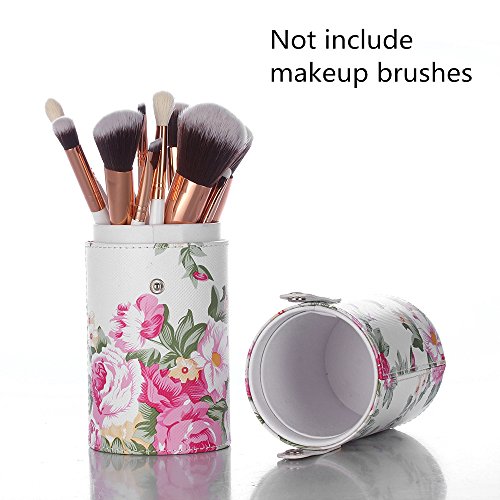 Makeup Brush Case Holder, PU Leather Organizer Storage Make up Brushes Tool Home or Travel Use - Thumbnail 3
