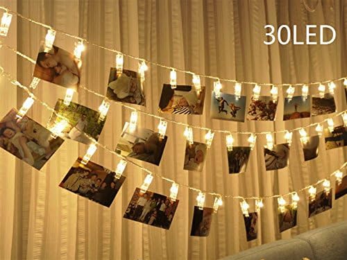 30LED USB Powered LED Photo Clip String lights,Photo String Lights for Home/Weding /Party Decor-Perfect for Hanging Picture, Warm White