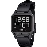 NIXON Heat A1320-100M Water Resistant Digital Workout and Running Watch | Ultra Thin Lightweight Sport Watch for Men and Women - Custom 38 mm LCD Display, 20mm PU Band