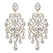 BriLove Gold-Toned Dangle Earrings Women's Vintage Style Bridal Crystal Drop Hollow Filigree Chandelier Earring Clear