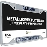 Desert Cactus Georgetown University License Plate Frame Hoyas GU Metal Car Tag Holder for Front or Back of Car Officially Licensed (Alumni - Gray)