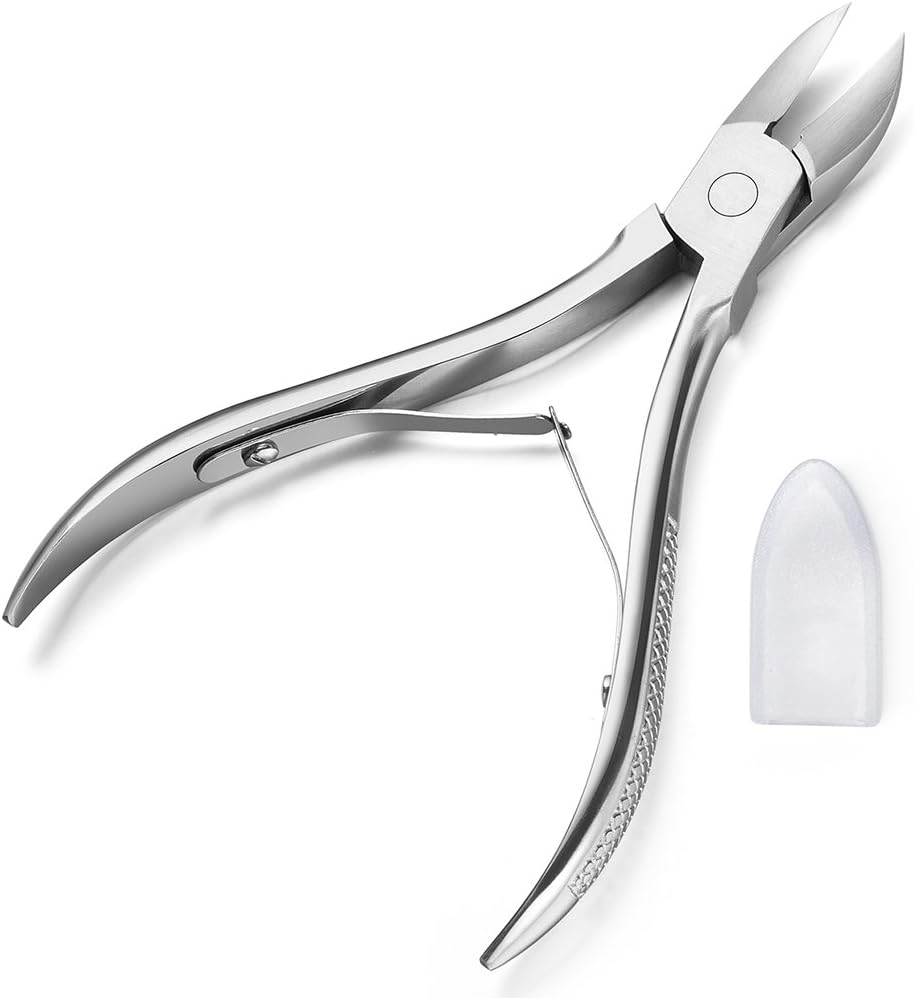 Chooling Nail Nipper (with Double Springs) - Toenail Clippers for Thick and Ingrown Toenails and Hangnails - Heavy Duty Surgical Grade Stainless Steel Nail Clippers