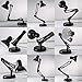 Architect Table Lamp, Swing Arm Desk Lamps Heavy Base with Extra C-clamp Mount, Metal Swing-Arm Task lamp for Studio/Office Bedroom Study, Black