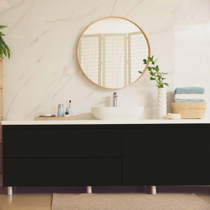 Yancorp 120" Matte Black Contact Paper Peel and Stick Wallpaper