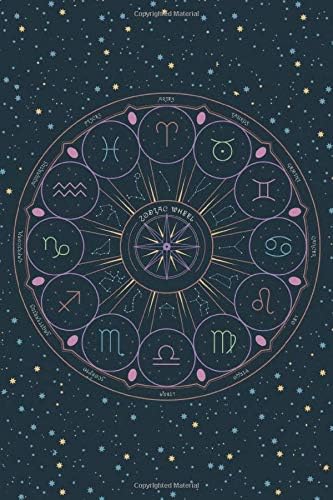 Zodiac Wheel: medium size notebook with lined interior, page number and date, ideal for organization, daily planner, journal, taking notes, diary / astrology, astrological, horoscope, constellation