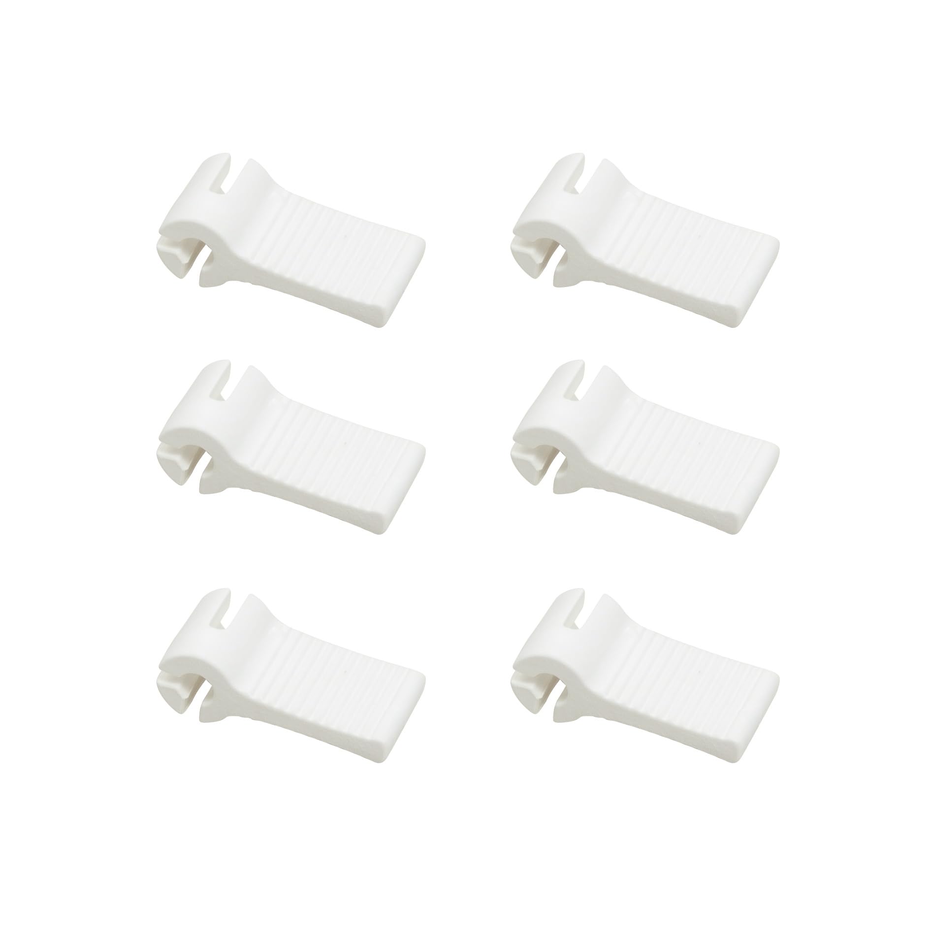Windhager Clamping Hooks, Running Hook Stopper for Fixing Sun Sail, Awning Stopper, Sun Sail Fixing, Pack of 6, White
