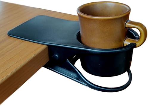 Amazon Richair ドリンクホルダー ドリンク カップ クリップ オフィス デスク などで ボトル マグカップ カップホルダー クリップ式 固定 ブラック Richair スポーツ アウトドア