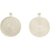 SAUNUCHI 10pcs Assorted Color 40mm Pendant Blank Bezels Round Cabochon Necklace Trays Settings for Jewelry DIY Making