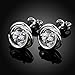 Geminis Silver Plated Circle Around Cubic Zirconia Ball Ear Stud Earring for Womens Wedding Jewelry