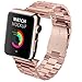 Valuebuybuy Stainless Steel Metal Clasp Buckle Wrist Strap for Apple Watch - Rose Gold/42mm