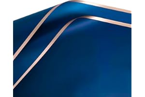 BANXIDI Korean Golden Edge Jelly Film Floral Wrapping Paper 20 Sheets Florist Supplies Waterproof Flower Bouquet Wrapping Paper Floral Supplies for Fresh Flowers, 23.6x23.6 Inch (Navy Blue)