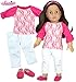 Sophia's Doll Clothes Pink and White 3 Piece Set of 18 Inch Doll Clothing | Fits American Dolls & More! Pink Lace Shirt, Ripped Jeans and Espadrilles 18