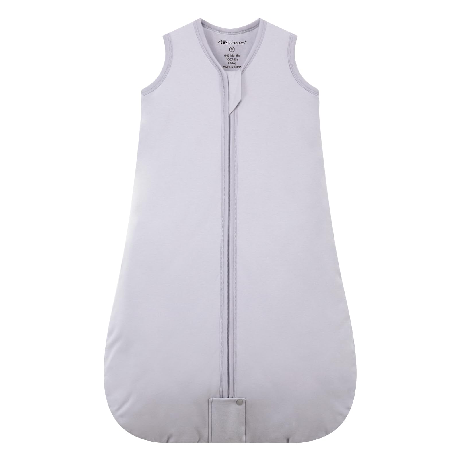 Photo 1 of **USED** Mosebears Sleep Sack Baby Winter Wearable Blanket with 2-Way Zipper,2.5 TOG Cotton Sleep Sack Unisex (Light Grey, 6-12 Months)