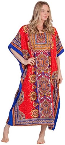 Sante Classics Full Length 100% Polyester Caftan in Coral Majesty