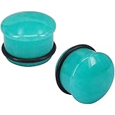 Mozambique Amazonite Natural Stone Ear Plug Ear Gauge Noble Temperament Single Flare Ear Expander Tunnel