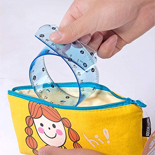 30cm/12inch Plastic Rulers Bendable Flexible Rubber Rulers Transparent Shutterproof Straigt Rulers, 12 In Flexi Rulers for School,Classroom,or Office(4PCS)