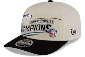 New Era 9SEVENTY NFL Seattle Seahawks Super Bowl LX Champions Locker Room Trophy Collection Adjustable Snapback Hat - Cream/B