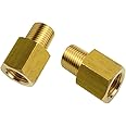 HongBoW Hardware 2pcs Brass Pipe Fitting BSPT NPT Adapter Reducer Converter,1/8 BSPT Male x 1/8 NPT Female British To US bsp 