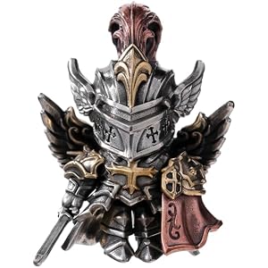 COPPERTIST.WU Crimson Templar Pendant for Men Women, Articulated Knight Pendant Medieval Crusader Jewelry, Movable Armor Figu