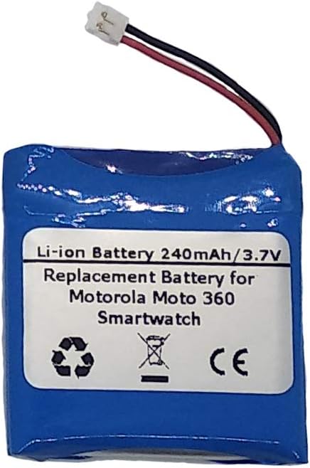 3.7V 240mAH Replacement Battery for Motorola Moto 360 (2014 1st Generation) Smartwatch, Compatible with Motorola SNN5951A WX30