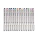 Sakura 14 Pcs Pigma Micron Fine Line Pen Set Assorted Colors 05# 0.45mm Ink Drawing Pens Set with Pen Case