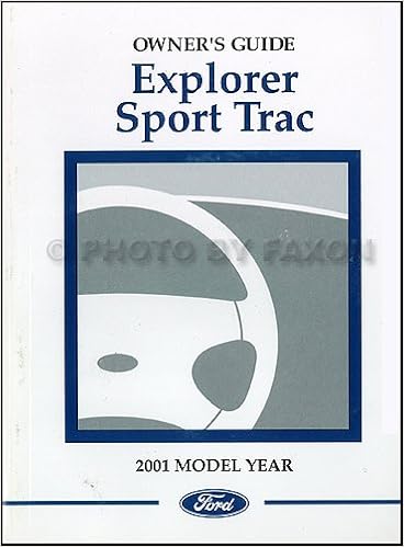 2001 Ford Explorer Sport Trac Owners Manual Original Ford