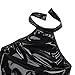 FEESHOW Women's Metallic One Piece Thong Bodycon Backless Leotard Black S