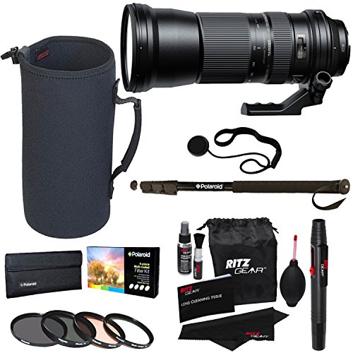 Tamron AFA011C700 SP 150-600mm F/5-6.3 Di VC USD Zoom Lens for Canon Cameras + Polaroid 95mm Filter Set + 72