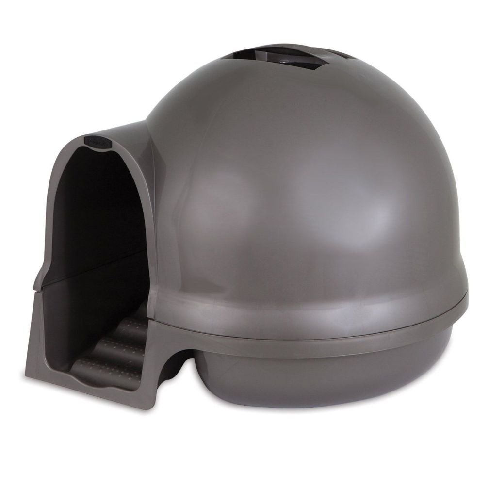 Photo 1 of *USED*
Petmate Booda Clean Step Cat Litter Box Dome (Made in the USA with 95% Recycled Materials)- Brushed Nickel, Made in USA