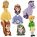 Disney Junior SOFIA THE FIRST 6 Piece Bath Set Featuring Sofia the First, Prince James, Clover, Whatnaught, Minimus and Princess Amber Bath Toys Measuring 2 to 5 Inches Tall
