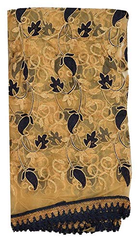 generic meesha womens golden net dupatta heavy quality multicolour net dupatta