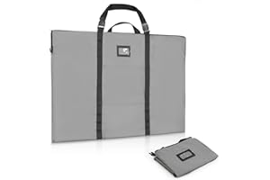 BERYA Large Size Art Portfolio Bag with Nylon Shoulder, 24 x 36 inches Light Weight Poster Storage Bag Board Holder with Handle and Zipper for Poster, Sketching and Drawing (gray)