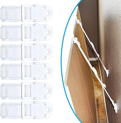 Honeypie Furniture Wall Straps (6pcs) Baby Proofing TV Straps for Child Safety, Anti Tip Furniture Anchors