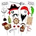 Pirate Photo Booth Props DIY Kit Dress-up Accessories for Fun Reunions Birthdays Family Party, 22 Pieces