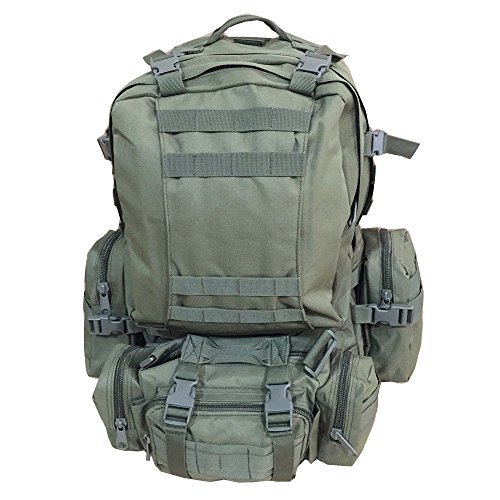 ABCAMO Outdoor Sport 55L 3D Molle Army Green Military Tactical Camping Hunting Backpack