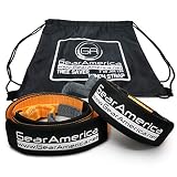 (2PK) GearAmerica Heavy-Duty Tree Saver Winch Strap | Off-Road Towing and Recovery Rope for Truck, Jeep and SUV | Attach Hook or D-Ring Shackle to Pull Stuck Jeep | Lab-Tested 35,000 lbs | Storage Bag