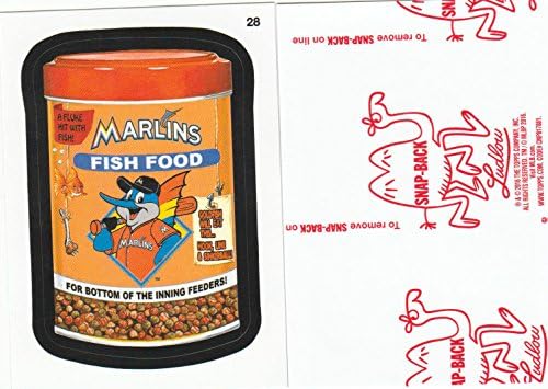 2016 WACKY PACKAGES BASEBALL SERIES 1 RED LUDLOW "MARLINS FISHFOOD" #28