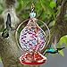 Lily's Home Mosaic Glass Hanging Hummingbird Feeder with Hanging Hook, Pink and Purple, 20 Ounce