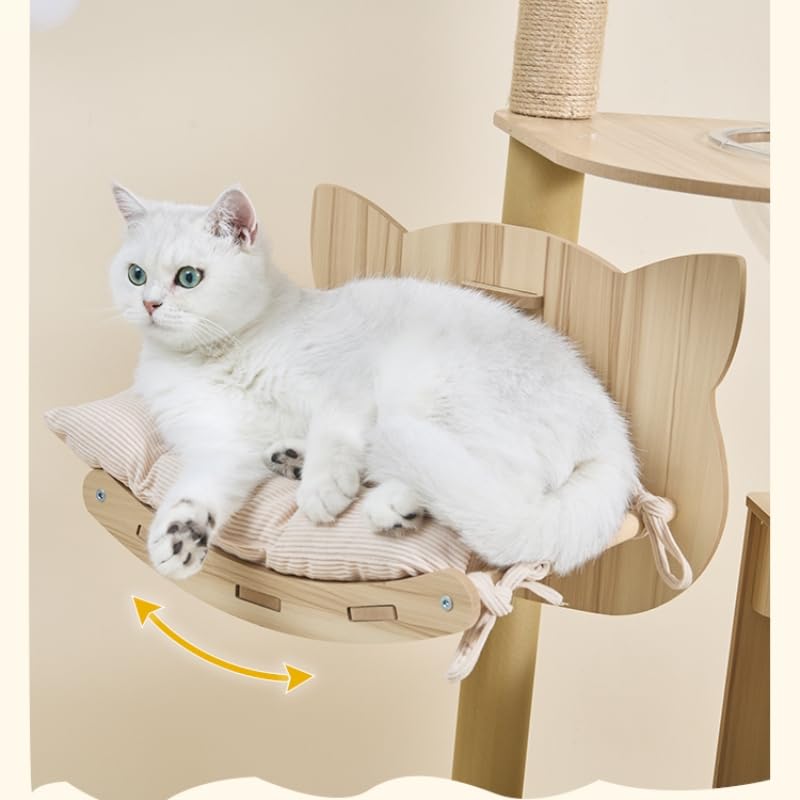 Cat Tree Tower for Indoor Cats Large Adult, Cat Tree Tower with Condo, Sisal Scratching Posts, with Padded Platform Bed, Large cat Tree, 55-Inch