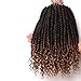 12 Inches 6 Packs Senegalese Spring Twist Hair with Curly Ends Short Ombre Crochet Hair Bounce Synthetic Crochet Braids Hair(T1B-27#)