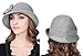 Women Solid Color Winter Hat Wool Cloche Bucket with Bow Accent,Grey, One Size