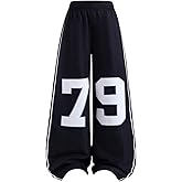 SweatyRocks Girl's Y2k Straight Leg Pants Elastic Waist Casual Baggy Pants Streetwear