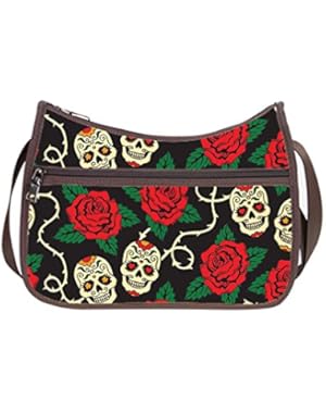 JIUDUIDODO Oxford Fabric Custom Pretty Rose Cross Body Handbags Casual Bags (Twin Sides)