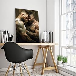HMLZSJ Nude Muscle Male Torso Portrait Art Gay