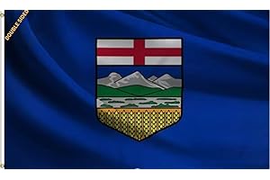 Heavy Duty Double Sided 3ply Layers Alberta Flag 3x5 FT , 90x150CM Large Canada Albertan Province Flag with Shading Layer, Vi
