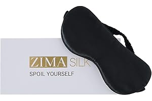 ZIMASILK 100% 22 Momme Mulberry Silk Sleep Mask for Sleeping, Filled with Premium Mulberry Silk, Softest & Breathable Silk Eye Sleeping Mask (Black)