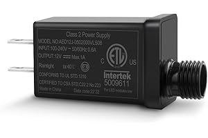 SHNITPWR 12V 1A LED Transformer Replacement Class 2 Power Supply Replacement Inflatable Adapter for Christmas String Light Inflatable Decorations Outdoor Low Voltage Transformer IP44 Waterproof