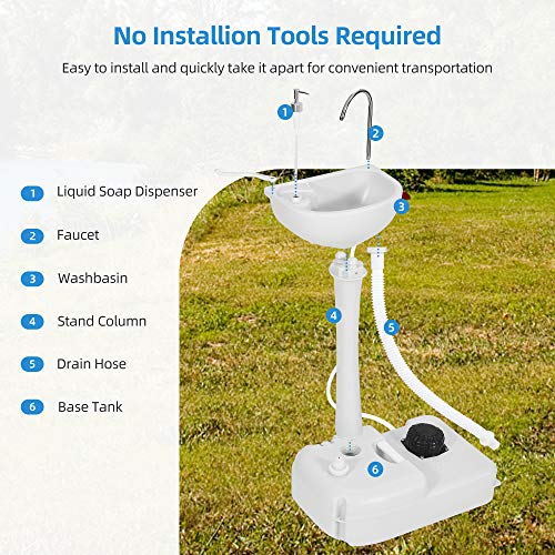 YITAHOME Portable Sink Camping Hand Washing Station With 17 L Wash