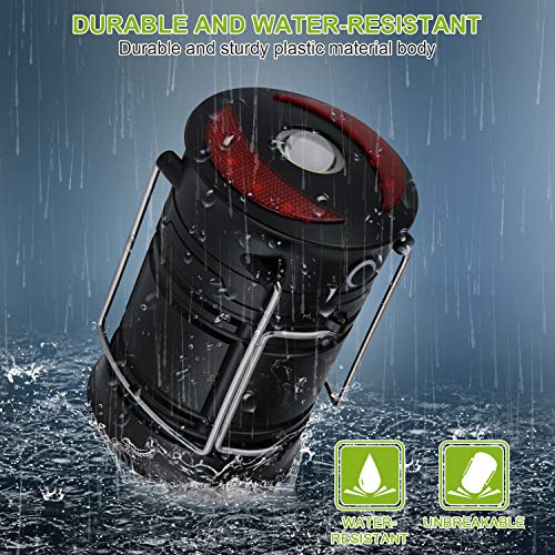 MOICO 2 Pack LED Camping Lantern, Rechargeable 4 Modes Camping Lights, 500 Lumen, Collapsible, Water Resistant Light, Battery-Powered Lanterns for Camping Outdoor Hurricane Outage& Emergency